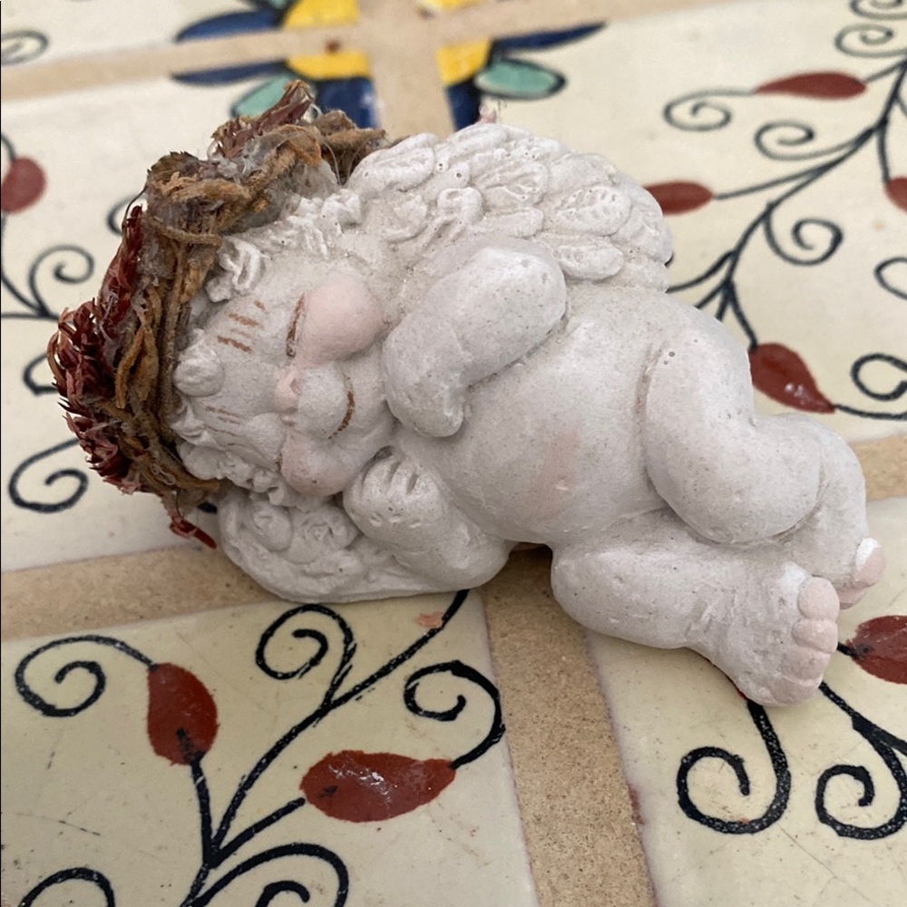 Dreamsicles Sleeping Cherub Figurine with Floral Crown